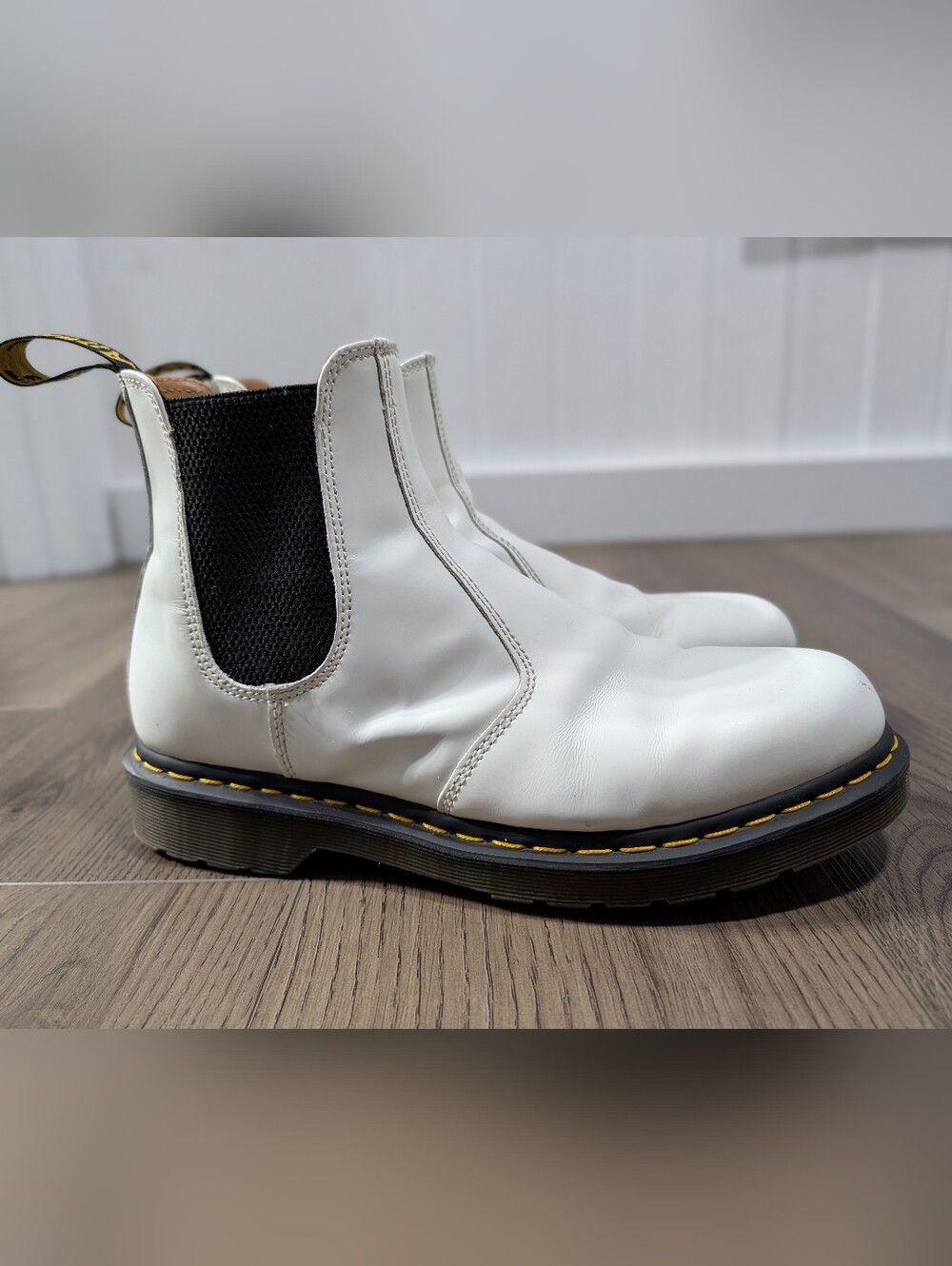 Dr. Martens Yellow Stitch Smooth Leather Chelsea Boots